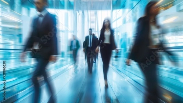 Fototapeta Business team success blurred background illustration generated by ai