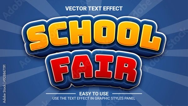 Obraz 3d school fair editable text effect