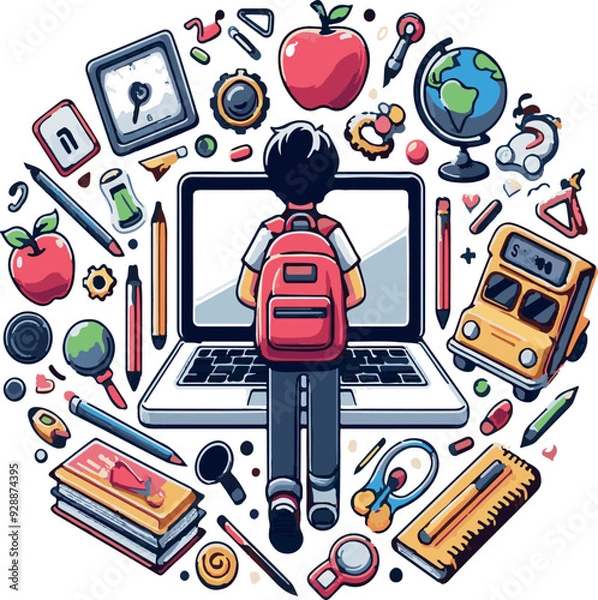 Fototapeta Back to school Vector illustration