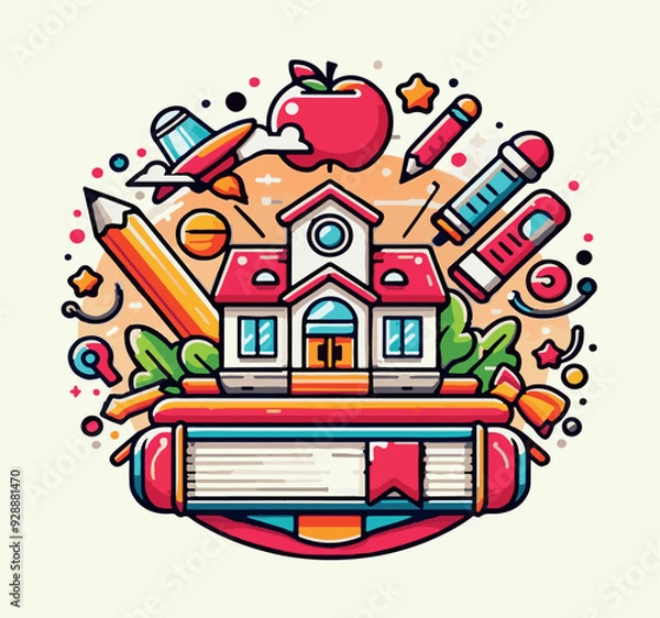 Fototapeta Back to school Vector illustration
