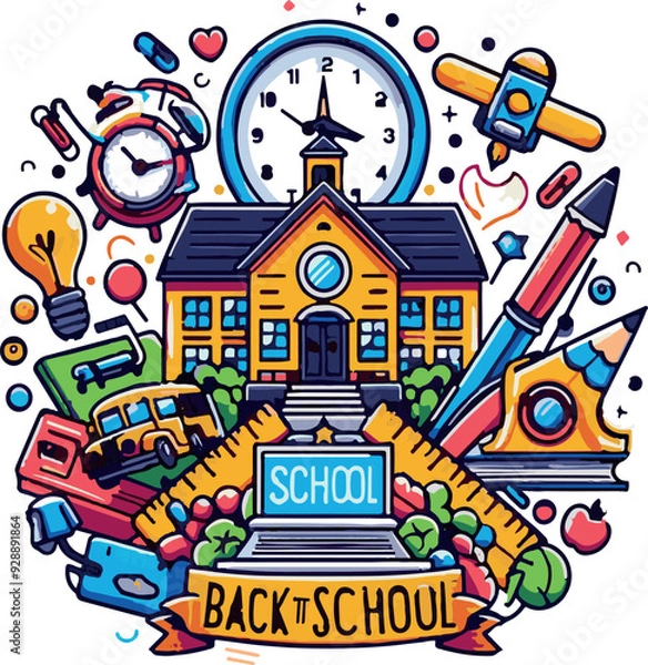 Fototapeta Back to school Vector illustration