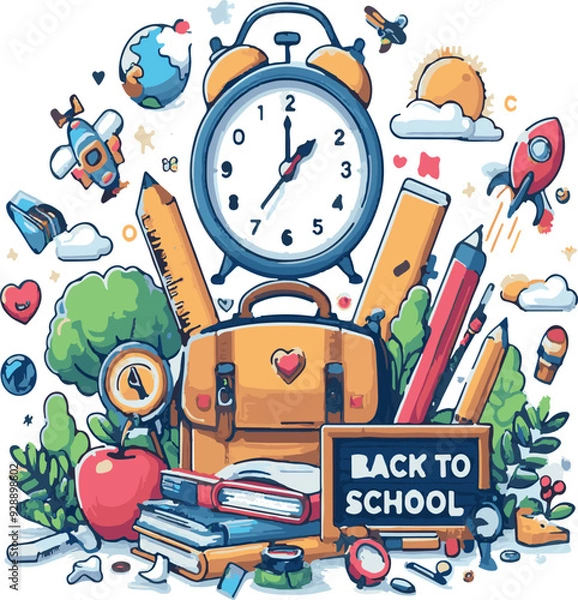 Fototapeta Back to school Vector illustration