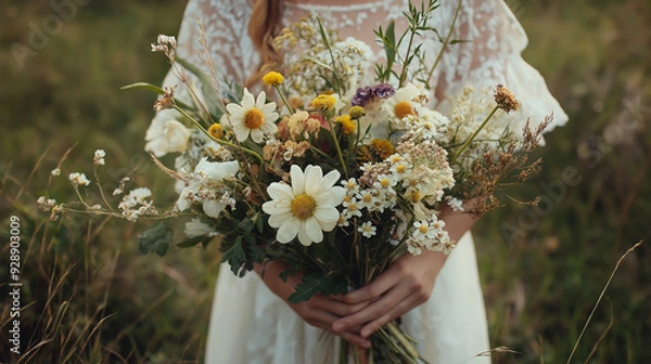 Obraz Wildflower bouquet with rustic charm