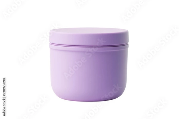 Fototapeta Minimalist lavender container for cosmetics or skincare products, perfect for packaging design and branding. on a transparent background.