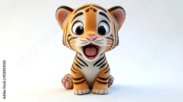 Fototapeta Adorable Cartoon Tiger Cub