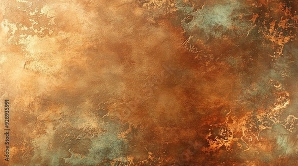 Fototapeta Smooth copper texture background with delicate patina and reflective highlights ideal for sophisticated design aesthetics and creative visual compositions