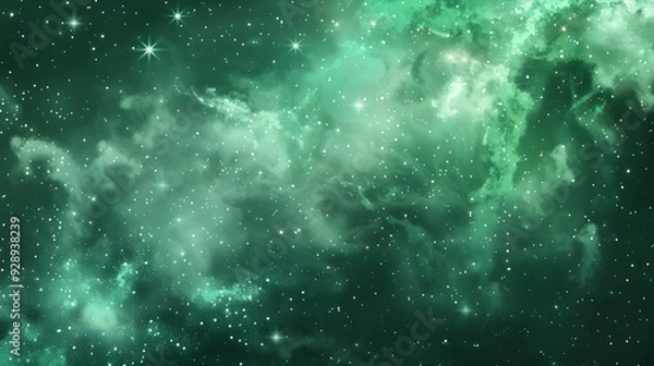 Fototapeta A transparent background with an isolated green galaxy effect