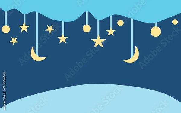 Fototapeta 月と星の壁紙イラスト