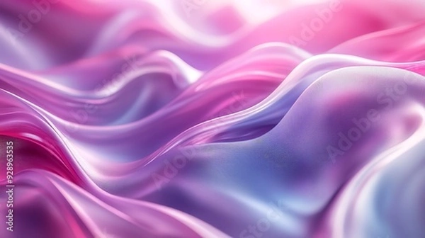 Fototapeta Highly detailed image of multicolored satin fabric undulating, suggesting smoothness and elegance
