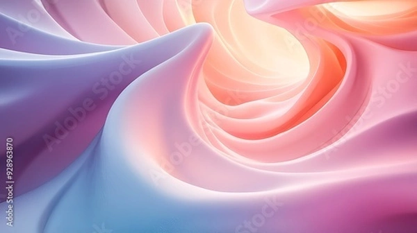 Fototapeta Highly detailed image of multicolored satin fabric undulating, suggesting smoothness and elegance