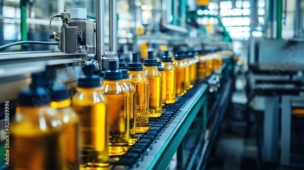 Fototapeta Efficient Production Line: Minimal Waste and Coordination Showcase Operational Advantages