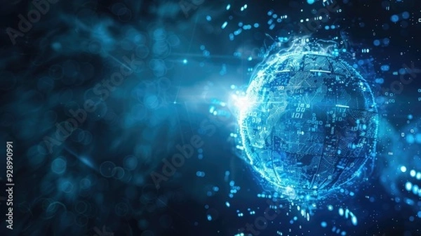 Fototapeta Digital Globe with Binary Code