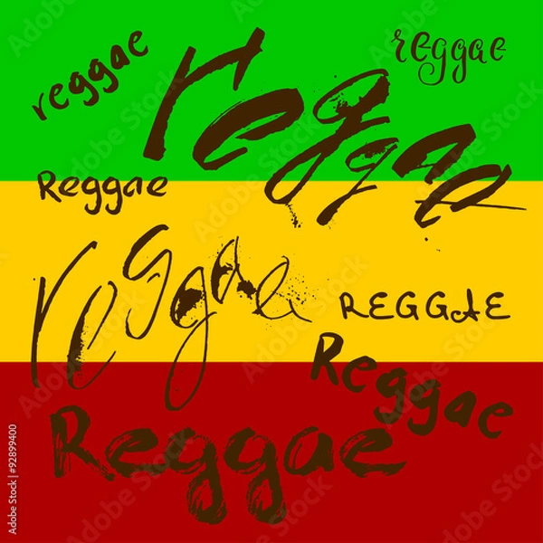 Obraz Vector isolated lettering poster in reggae style.