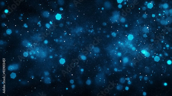 Fototapeta A blue wave of light with a lot of sparkles