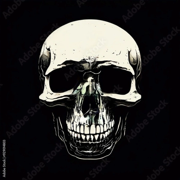 Obraz Minimalist Skull with Fine Line Art
