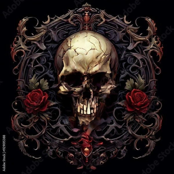 Obraz Steampunk Skull with Mechanical Details