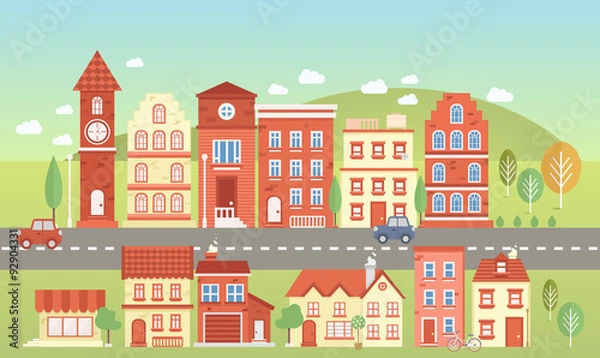 Obraz Vecor town set