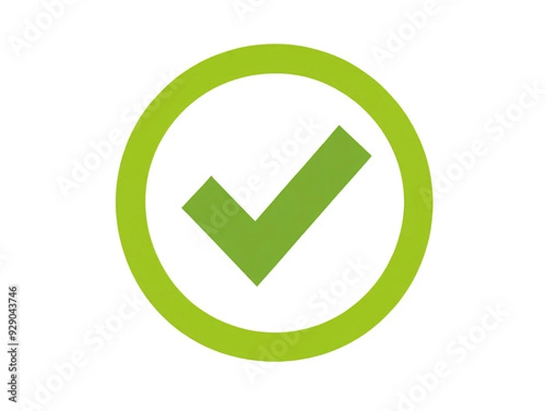 Obraz a green check mark in a circle
