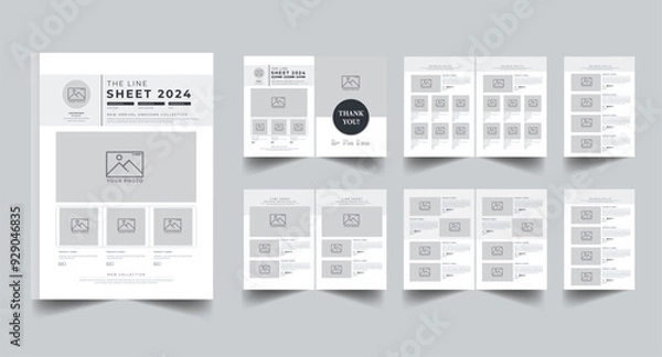 Fototapeta Product Line Sheet Template, Wholesale Template, Product Catalog Design Layout with 10 page	
