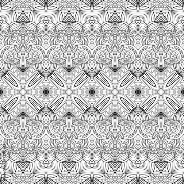 Obraz Vector Seamless Abstract Black and White Tribal Pattern