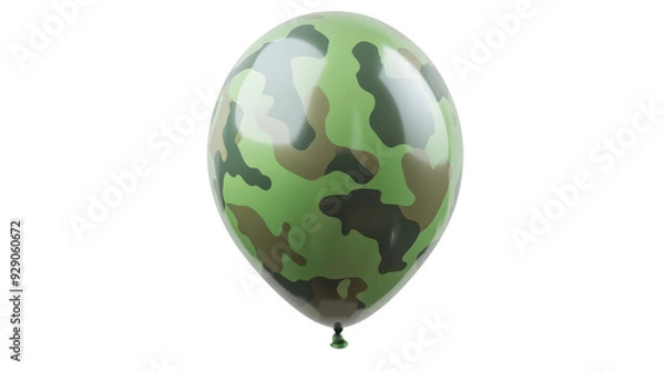 Fototapeta Camo Green Balloon - Green balloon with a camouflage pattern