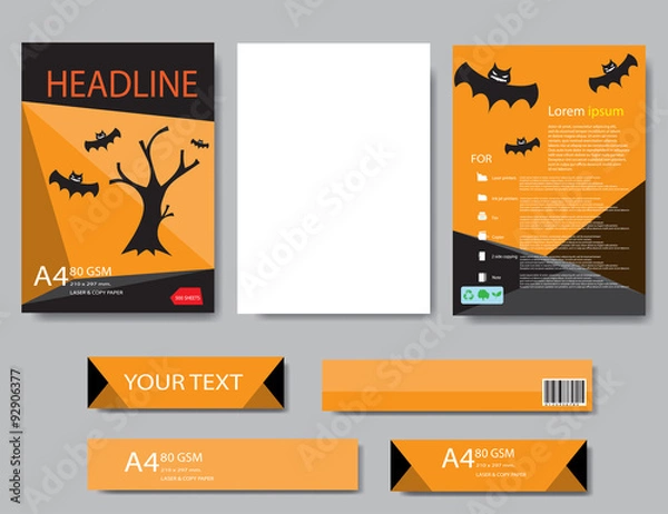 Obraz Design cover paper halloween report. Abstract geometric vector t