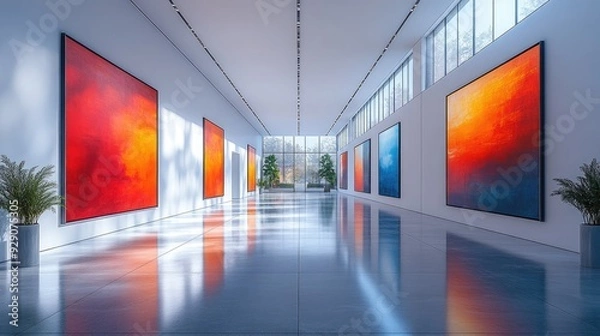 Fototapeta Modern Art Gallery with Clean Lines and Minimalist Decor