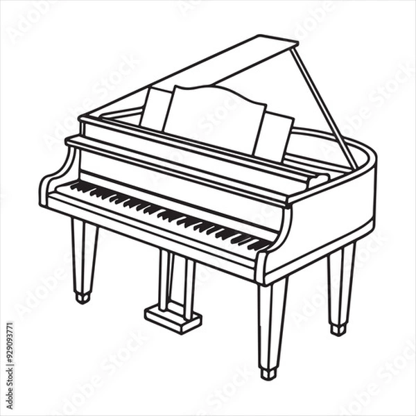 Obraz A Piano Vector Art Illustration