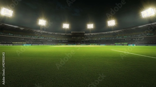 Obraz Cricket Stadium at Night: A Thrilling Atmosphere