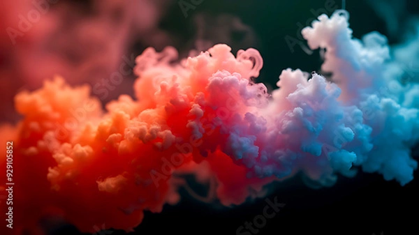 Obraz Abstract Colorful smoke background with smooth lines in mix colors, Dark background