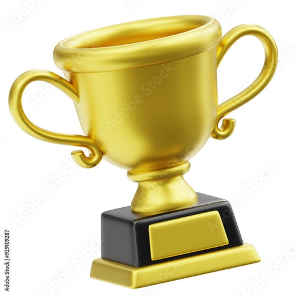 Obraz First place gold trophy cup 3d icon