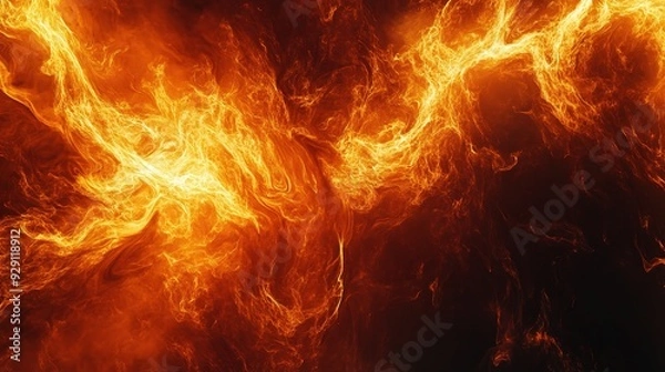 Fototapeta dynamic fire background with intense flames and bold colors, conveying energy and heat