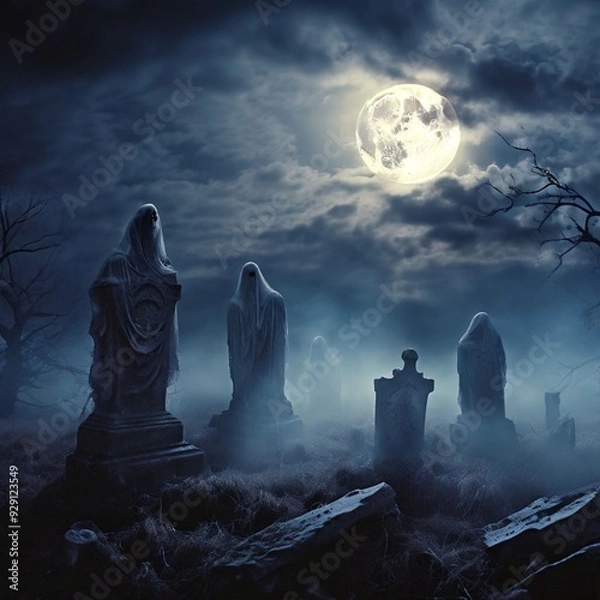 Obraz Ghosts Floating in a Graveyard