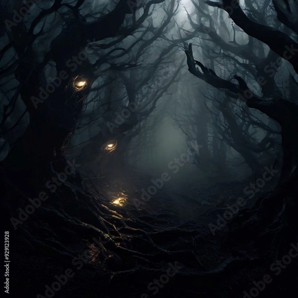Obraz Spooky Forest with Creepy Trees