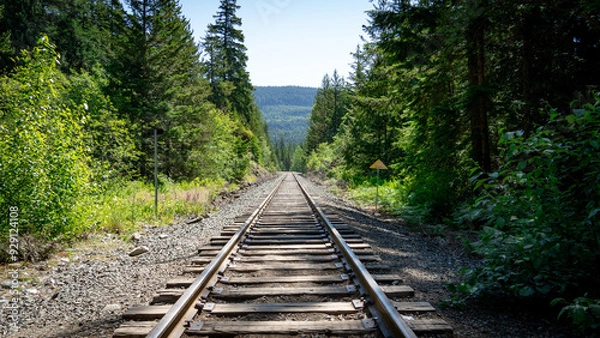 Obraz railway in the forest