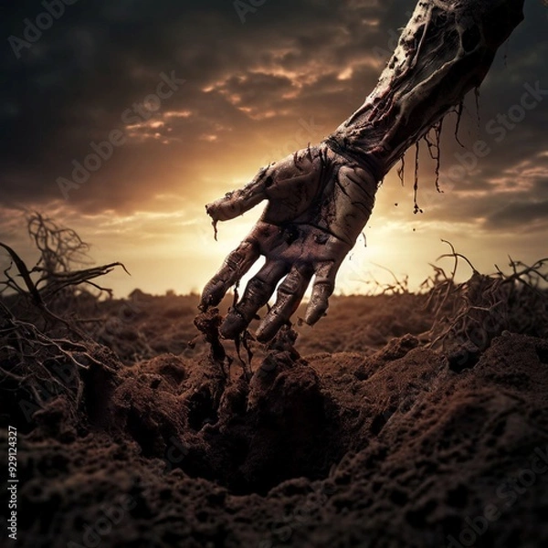 Obraz Zombie Hand Emerging from the Ground