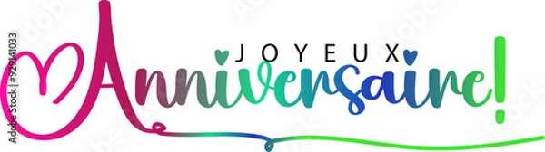 Fototapeta Joyeux Anniversaire - Happy Birthday, gradient color vector
