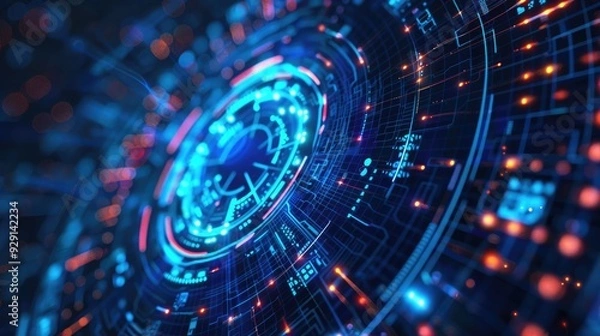 Fototapeta Abstract Futuristic Technology Interface