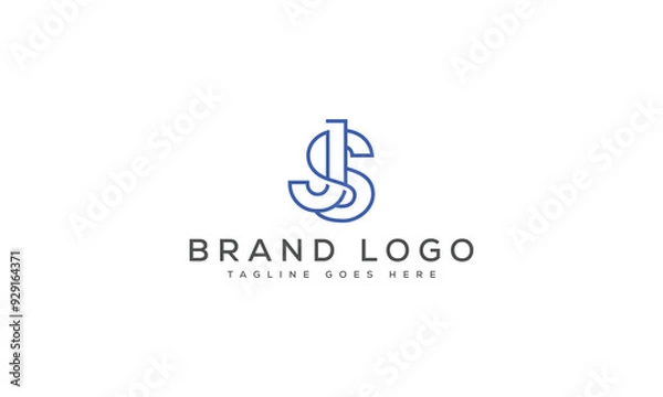 Fototapeta letter JS logo design vector template design for brand.