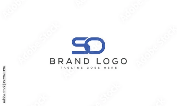 Fototapeta letter SO logo design vector template design for brand.