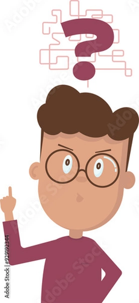 Obraz cartoon boy asks