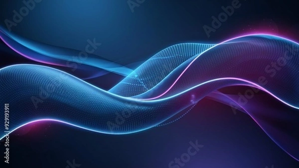 Fototapeta Abstract art with higt tech concept in blue tone