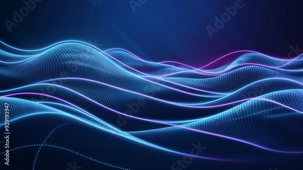 Fototapeta Abstract art with higt tech concept in blue tone