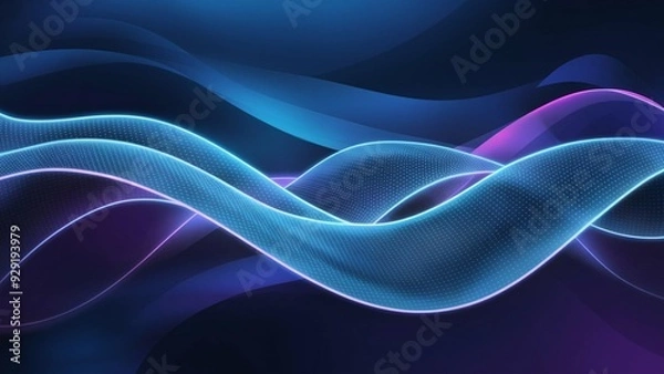 Fototapeta Abstract art with higt tech concept in blue tones