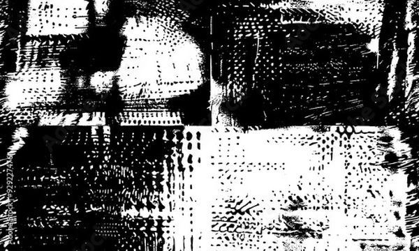 Obraz Retro Distressed Grunge Textures Background - Black and White