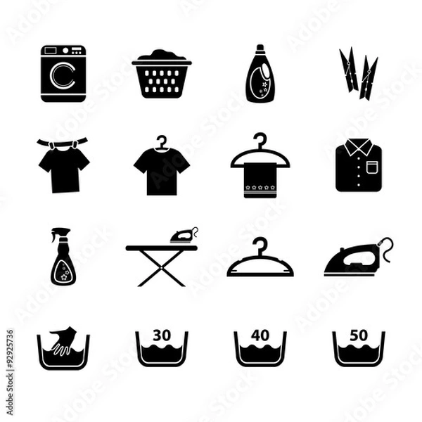 Obraz Laundry icon. Housework icon. Vector Illustration. EPS10