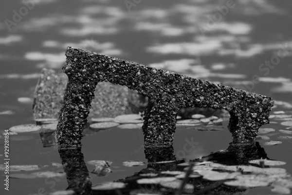 Obraz Cinder block in a lake