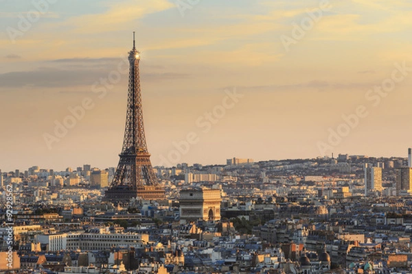 Obraz Wieża Eiffla i Łuk Triumfalny w Paryżu