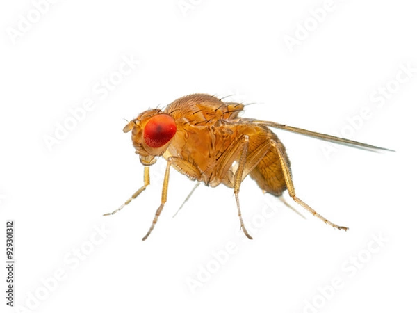 Obraz Exotic Drosophila Fruit Fly Diptera Parasite Insect on White Background
