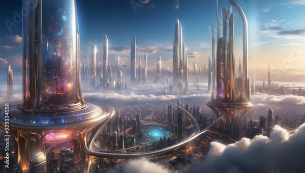 Obraz 空想　未来　都市